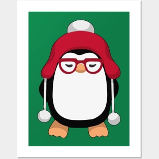 PENGUIN CHRISTMAS GLASSES Posters and Art